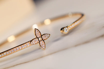 [Stars Jewelry]IDYLLE GOLD OPEN BRACELET DIAMOND PAVED