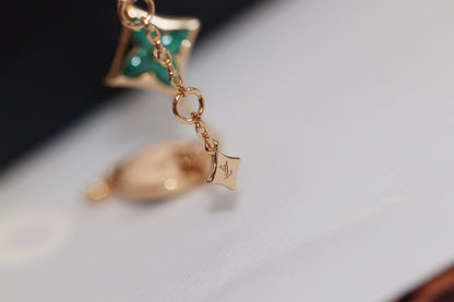 [Stars Jewelry]STAR AND SUN 4 MOTIF PINK GOLD MALACHITE BRACELET