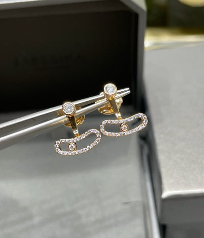 [Stars Jewelry]MOVE UNO PINK GOLD DIAMOND EARRINGS