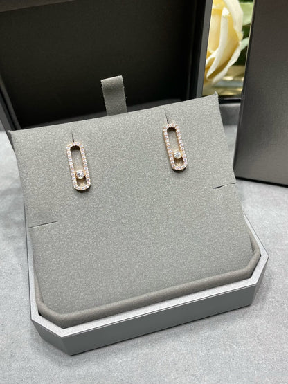 [Stars Jewelry]MOVE UNO STUD DIAMOND PAVED EARRINGS