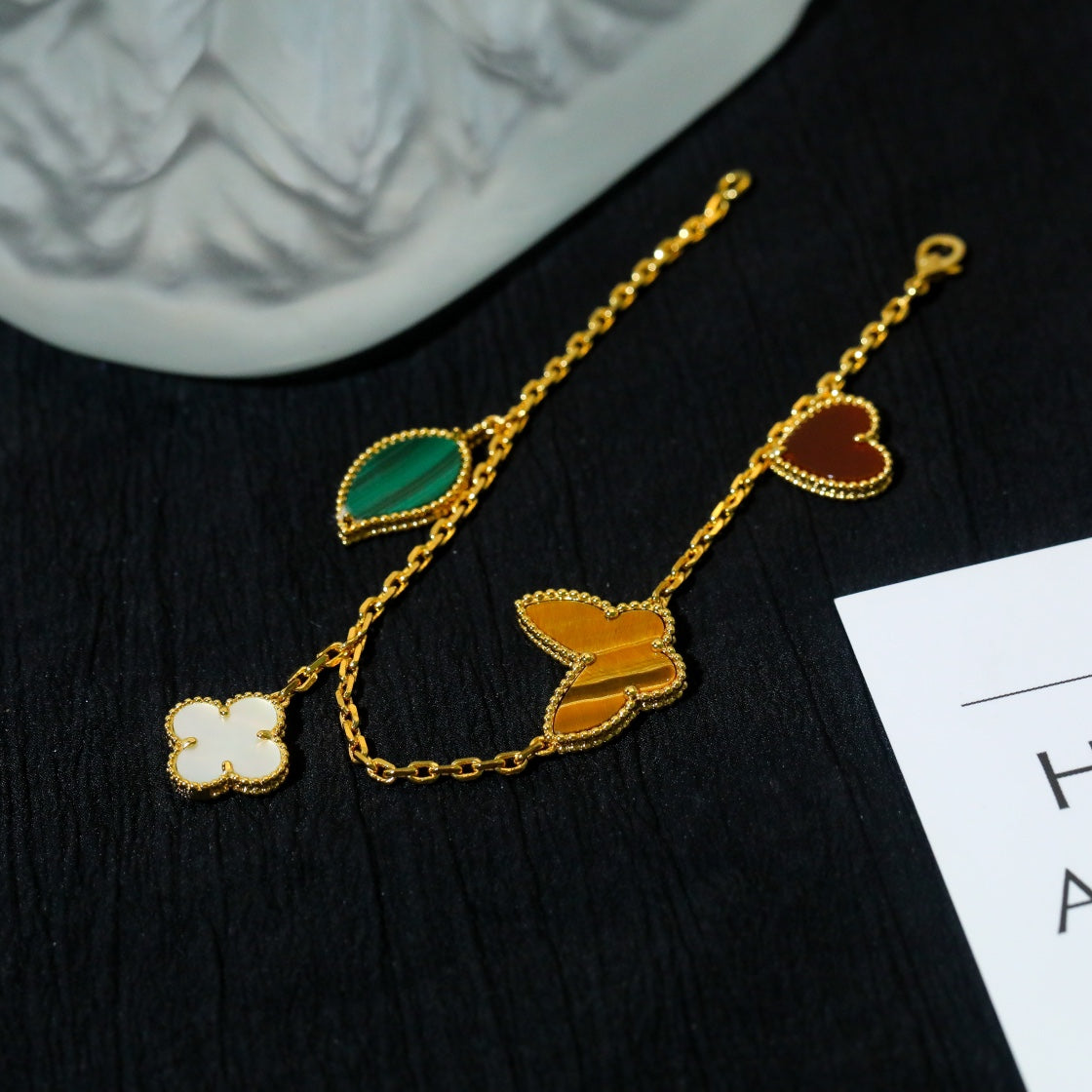 [Stars Jewelry]LUCKY SPRING 5 MOTIF GOLD BRACELET