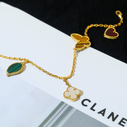 [Stars Jewelry]LUCKY SPRING 5 MOTIF GOLD BRACELET