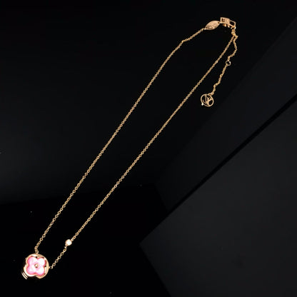 [Stars Jewelry]COLOR BLOSSOM PINK MOP SUN GOLD NECKLACE
