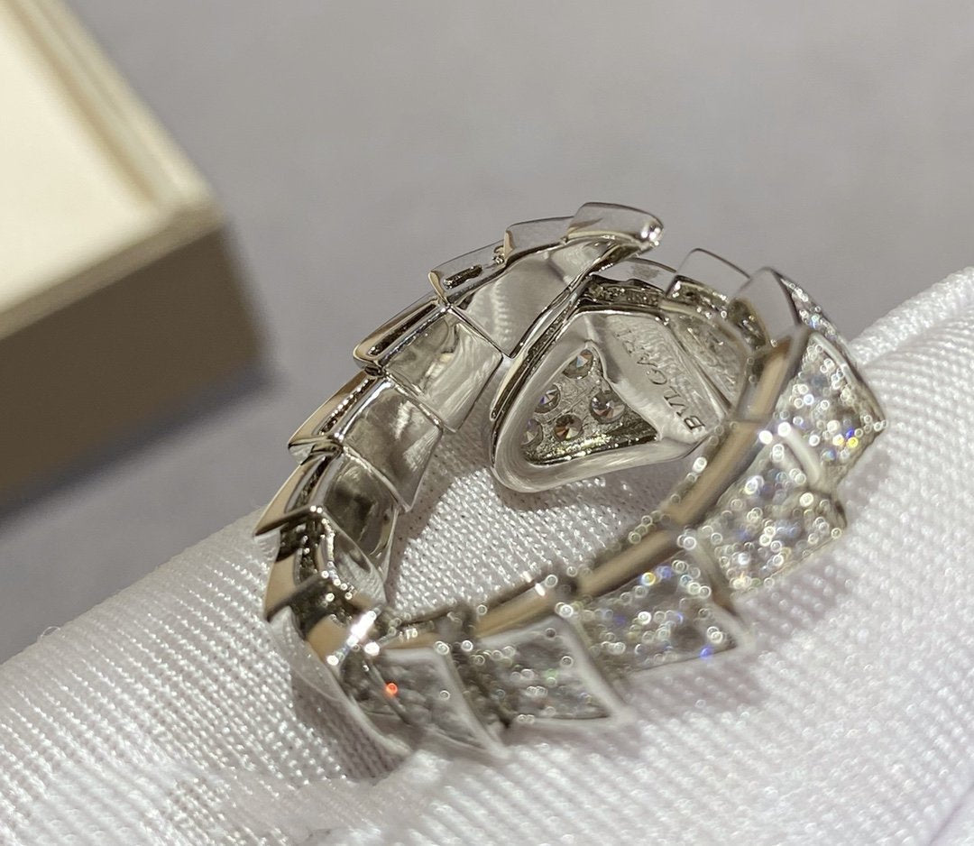 [Stars Jewelry]SERPENTI LARGE RING SILVER DIAMOND PAVED