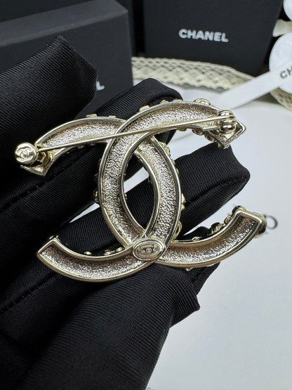 [Stars Jewelry]26C Pink-White Enamel Ice Cream Cone Double C Brooch