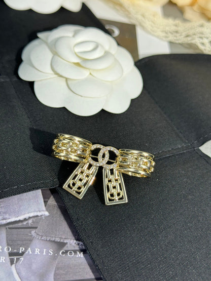 [Stars Jewelry]25K Hollow Bow Brooch