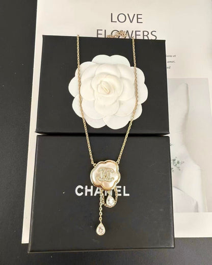 [Stars Jewelry]Cloud Pearl Mother-of-Pearl Diamond Chain Pendant Necklace