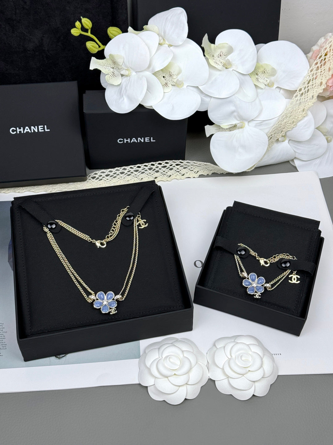 [Stars Jewelry]VOLTE New Blue Floral Double-Layer Bracelet