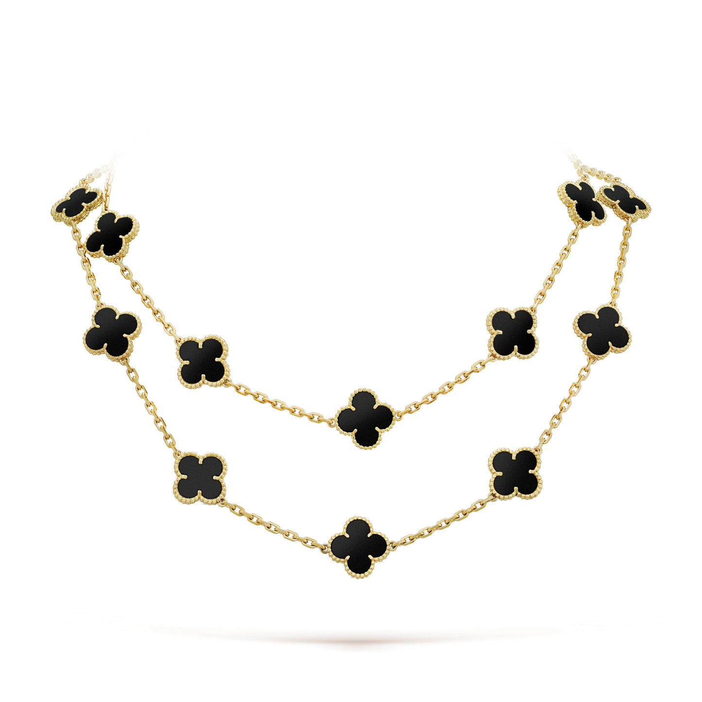 [Stars Jewelry]CLOVER 20 MOTIFS ONYX NECKLACE