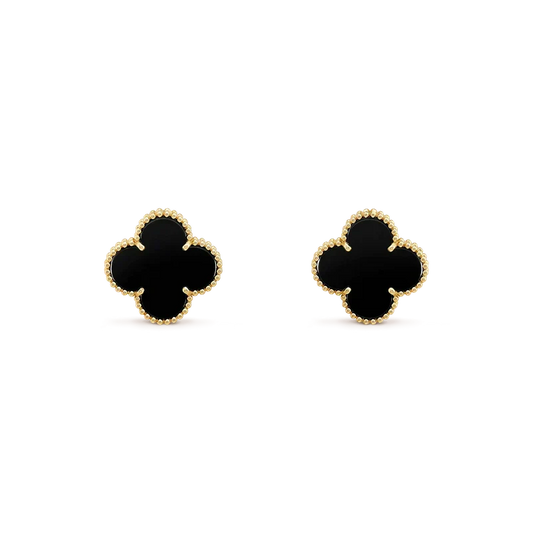 [Stars Jewelry]CLOVER MEDIUM 1 MOTIFS  ONYX STUD EARRINGS