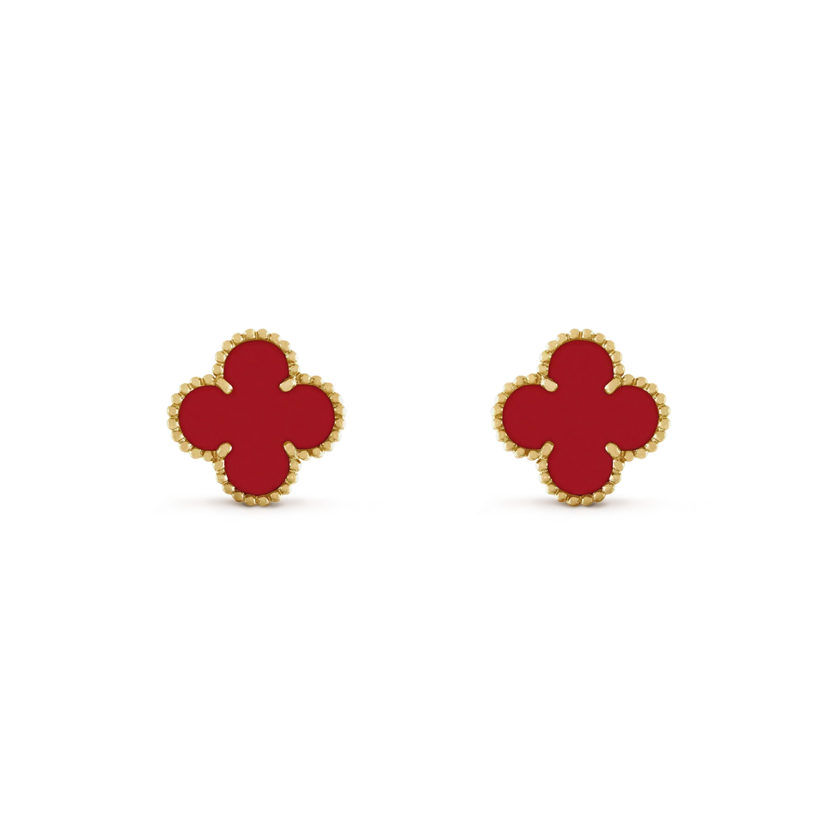 [Stars Jewelry]CLOVER MINI 9.5MM CARNELIAN EARRINGS