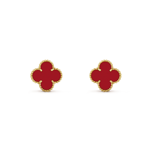 [Stars Jewelry]CLOVER MINI 9.5MM CARNELIAN EARRINGS