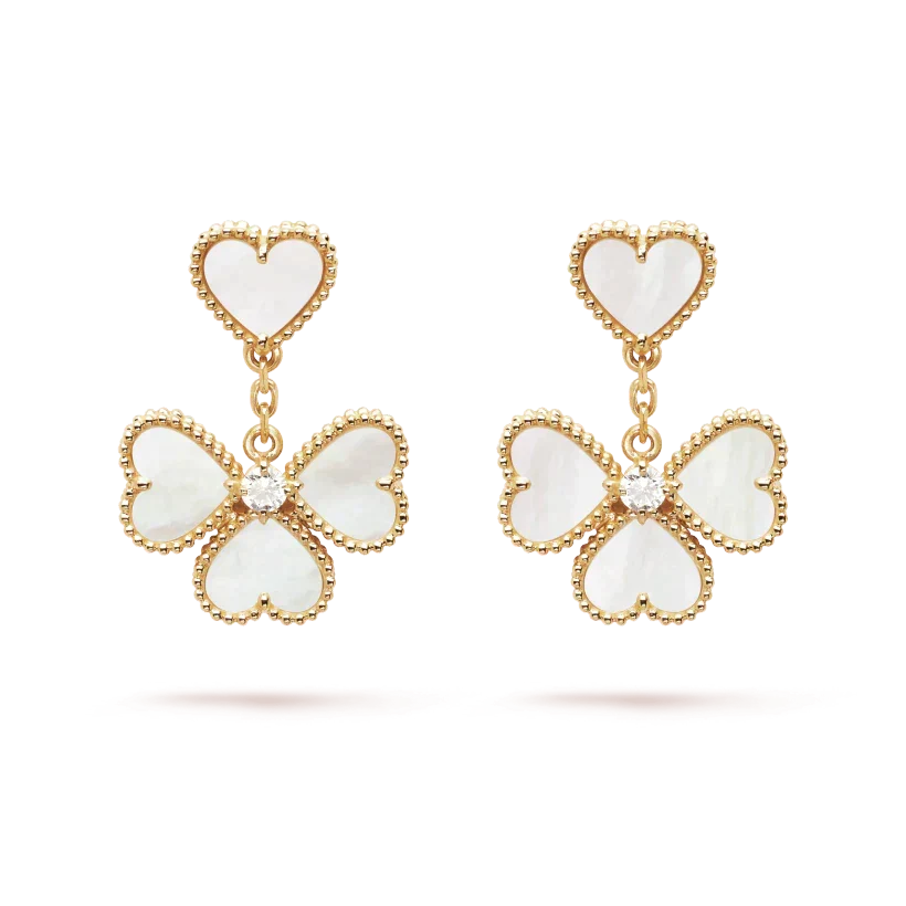 [Stars Jewelry]CLOVER SWEET WHITE MOP EARRINGS
