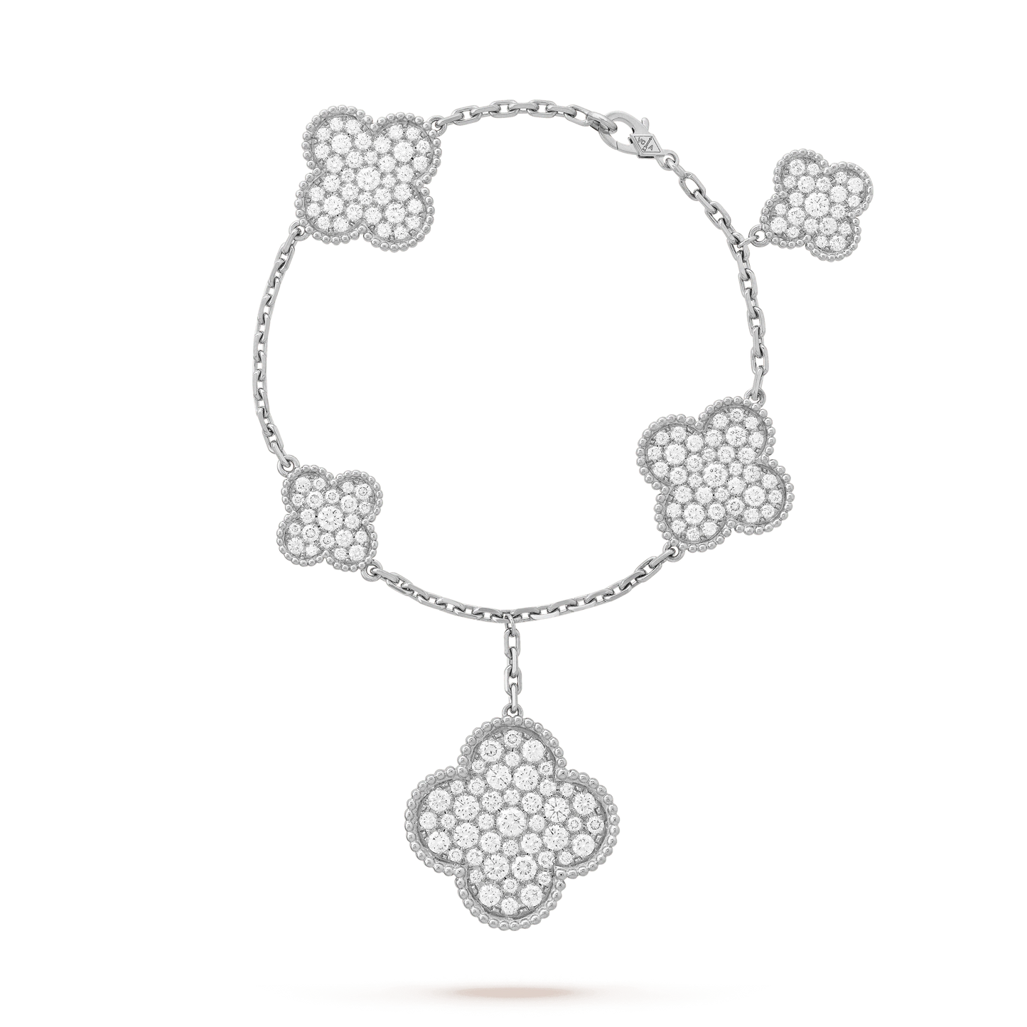 [Stars Jewelry]CLOVER 6 MOTIFS SILVER DIAMOND BRACELET