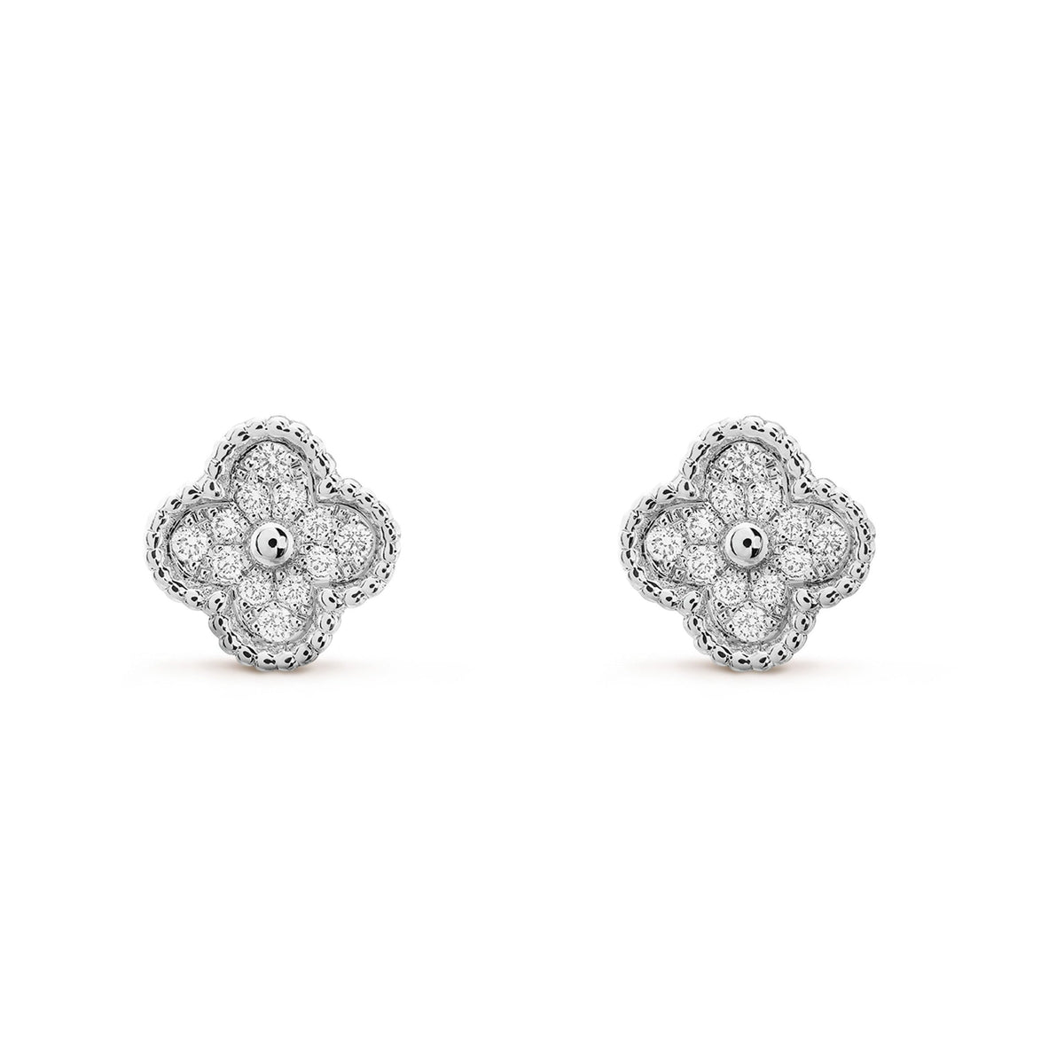 [Stars Jewelry]CLOVER MINI DIAMOND STUD EARRINGS