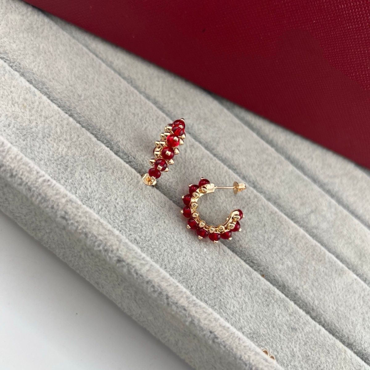 [Stars Jewelry]NEW COLORED GEMSTONE COLLECTION SMALL HOOP EARRINGS