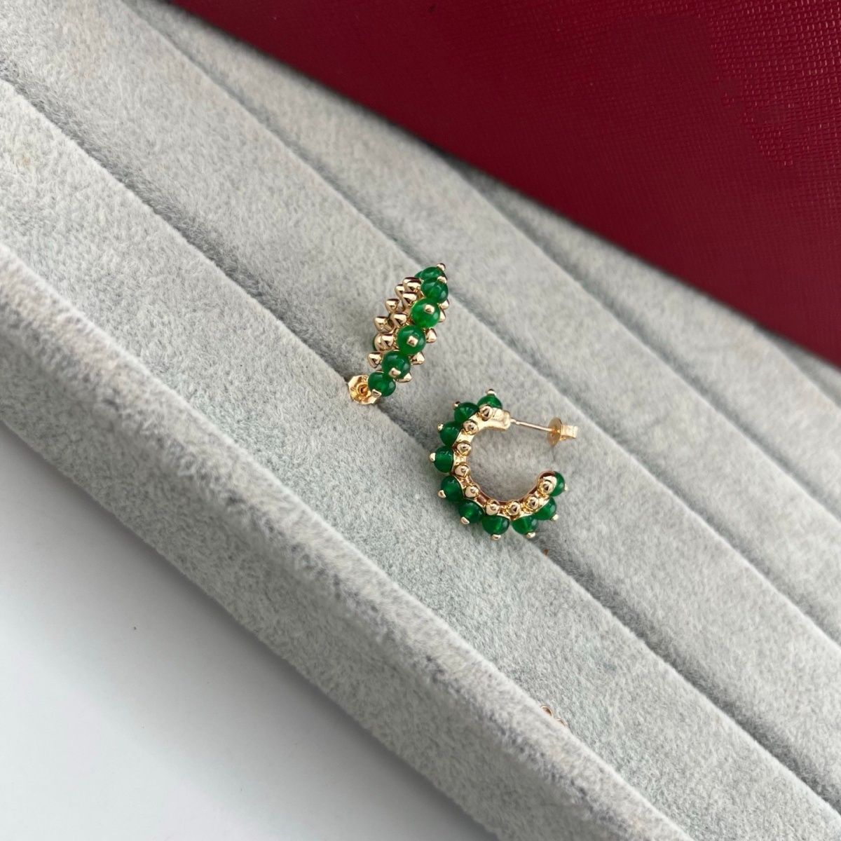 [Stars Jewelry]NEW COLORED GEMSTONE COLLECTION SMALL HOOP EARRINGS