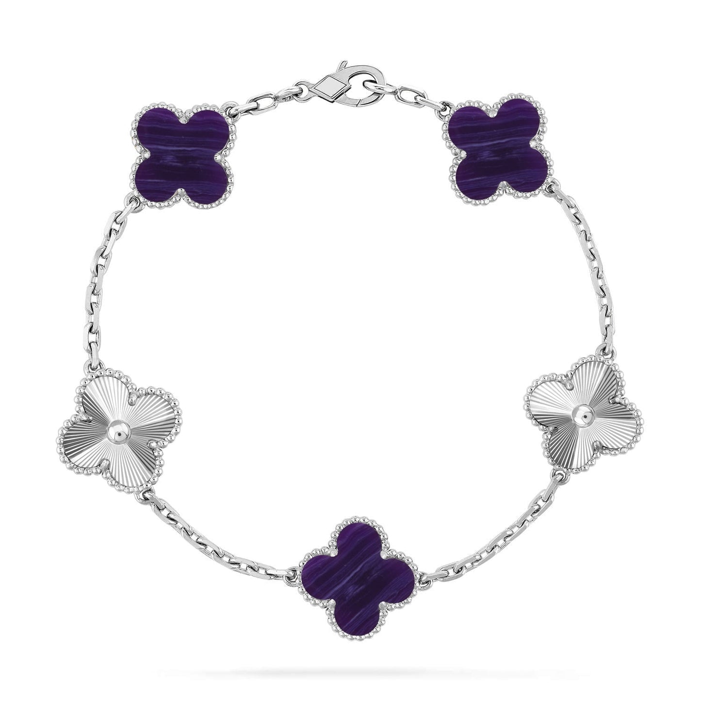 [Stars Jewelry]CLOVER 5 MOTIF PURPLE STRIPES BRACELET COLLECTION