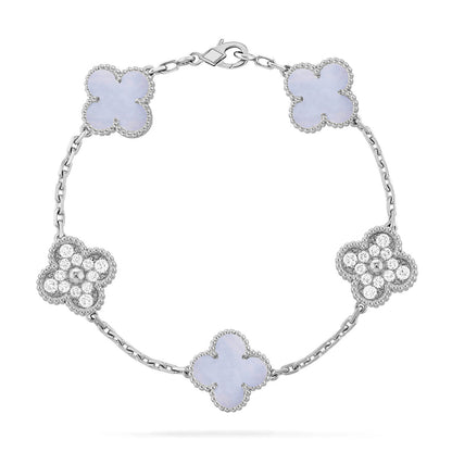 [Stars Jewelry] CLOVER 5 MOTIF PURPLE CHALCEDONY BRACELET COLLECTION