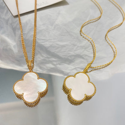 [Stars Jewelry]CLOVER 25MM MOP LARGE PENDANT NECKLACE
