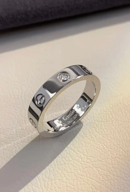 [Stars Jewelry]LOVE RING 4MM 1 DIAMOND SILVER