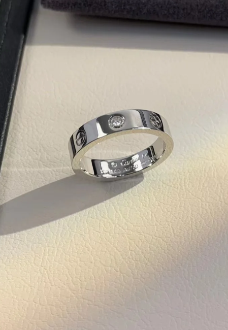 [Stars Jewelry]LOVE RING 4MM 1 DIAMOND SILVER