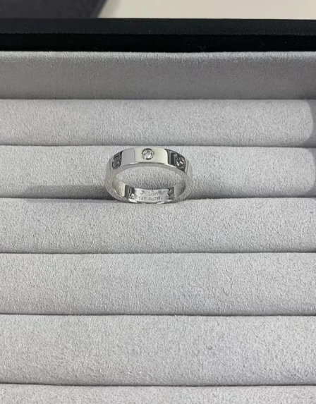 [Stars Jewelry]LOVE RING 4MM 1 DIAMOND SILVER