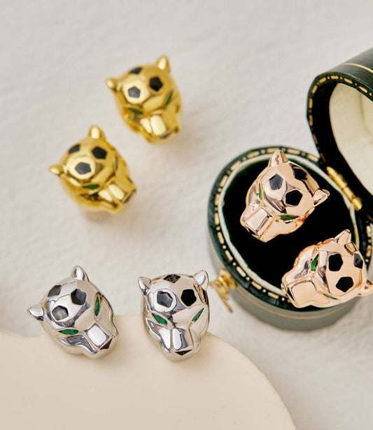 [Stars Jewelry]CHRRTAH-PRINT STUD EARRINGS, THREE COLORS