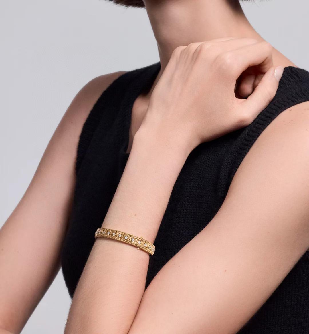 [Stars Jewelry]2026 WOVEN-PATTERN BRACELET SET WITH FULL DIAMOND INLAY THREE-COLORS