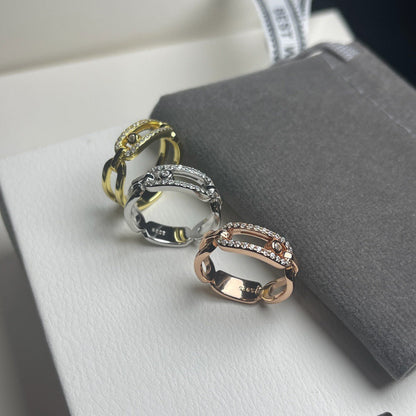 [Stars Jewelry]Sliding Single Diamond Ring
