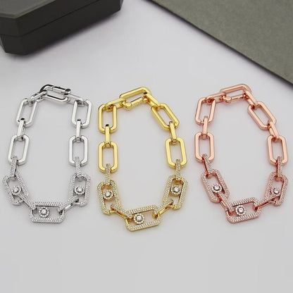 [Stars Jewelry]Large Full Diamond Unisex Sliding Bracelet with Moissanite