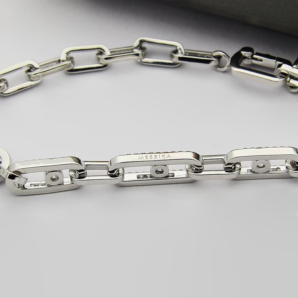 [Stars Jewelry]Move Link Pave Diamond Necklace