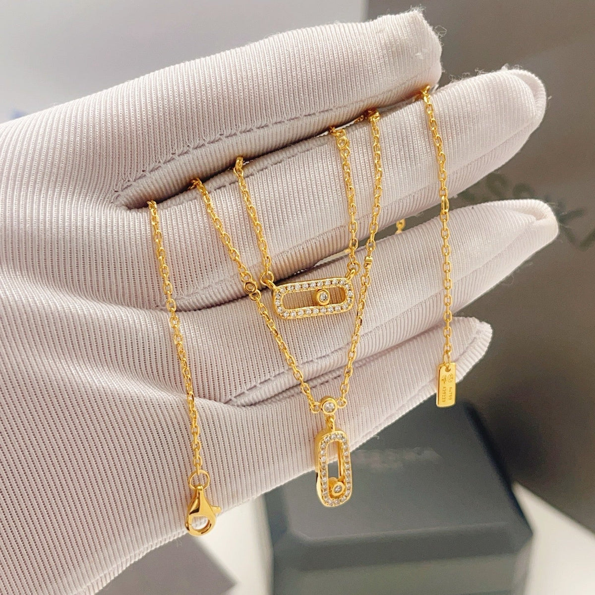 [Stars Jewelry]MOVE 2 ROW DIAMOND NECKLACE