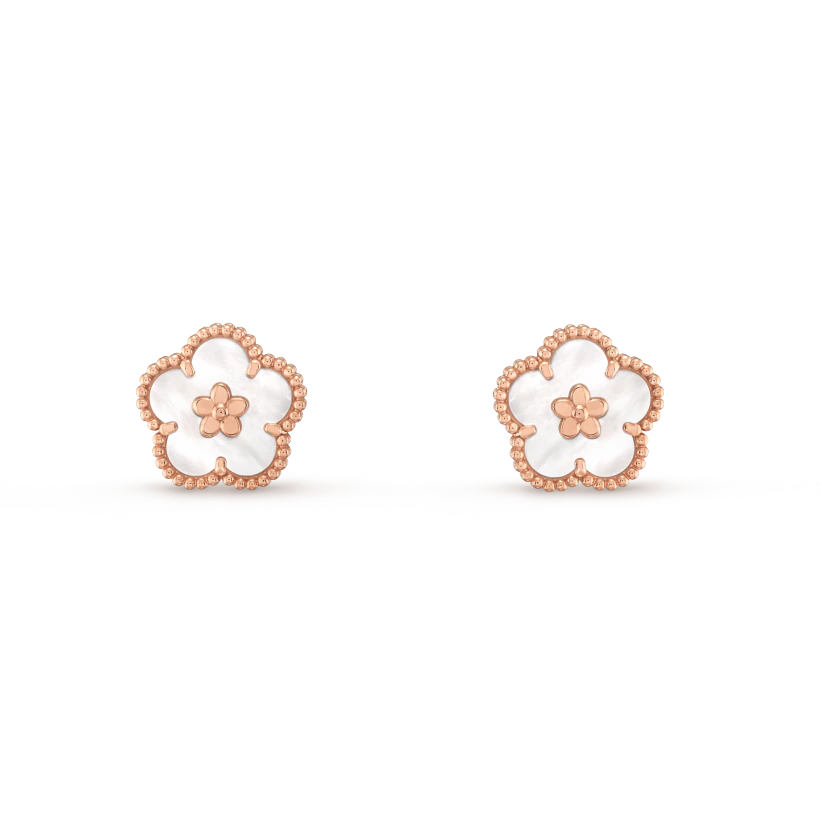 [Stars Jewelry]LUCKY PINK GOLD WHITE MOP EARRINGS