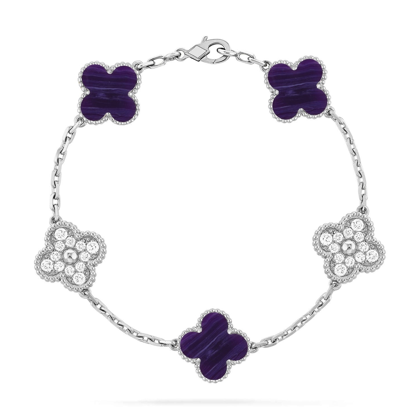 [Stars Jewelry]CLOVER 5 MOTIF PURPLE STRIPES BRACELET COLLECTION