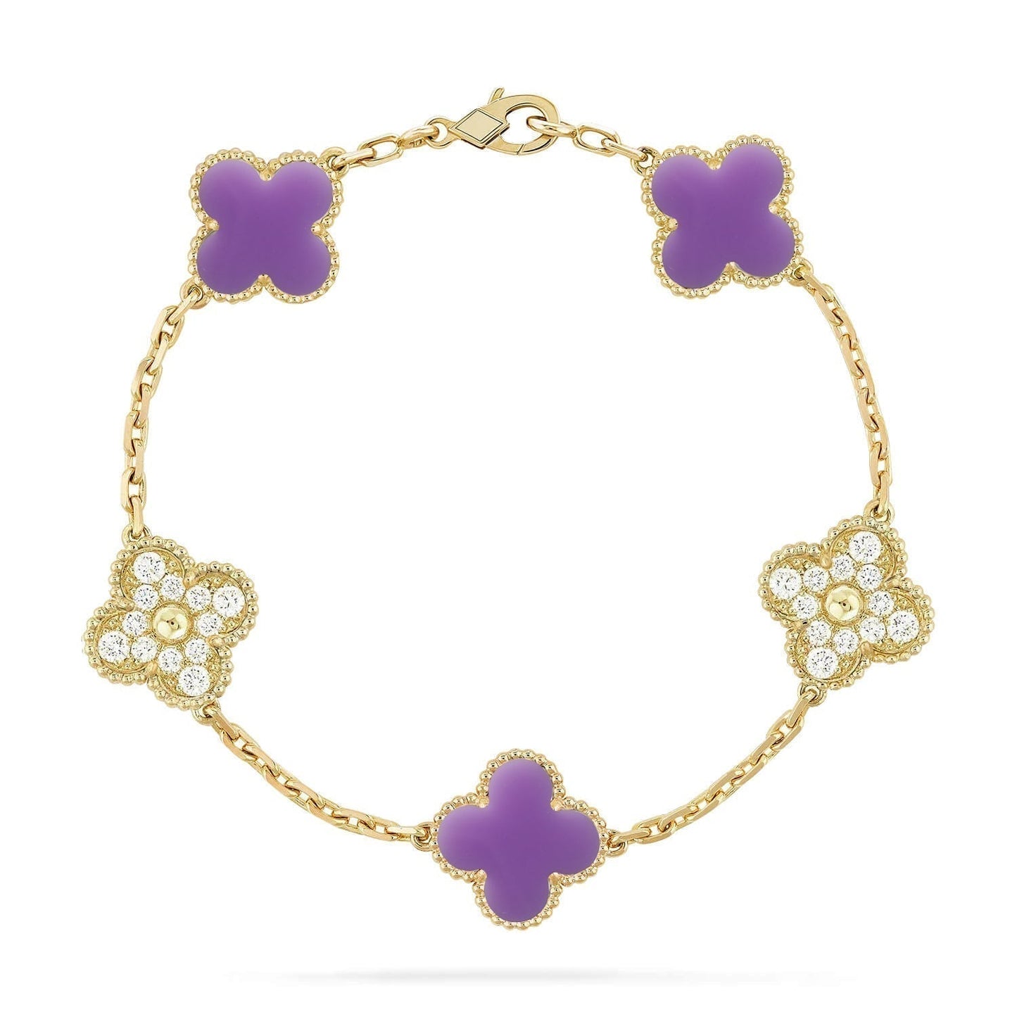 [Stars Jewelry]CLOVER 5 MOTIF LIGHT PURPLE BRACELET COLLECTION