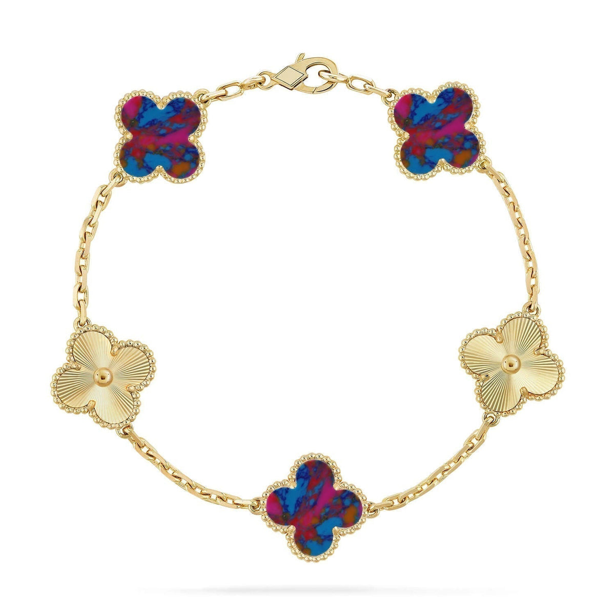 [Stars Jewelry]CLOVER 5 MOTIF COLOR GEMSTONES BRACELET COLLECTION