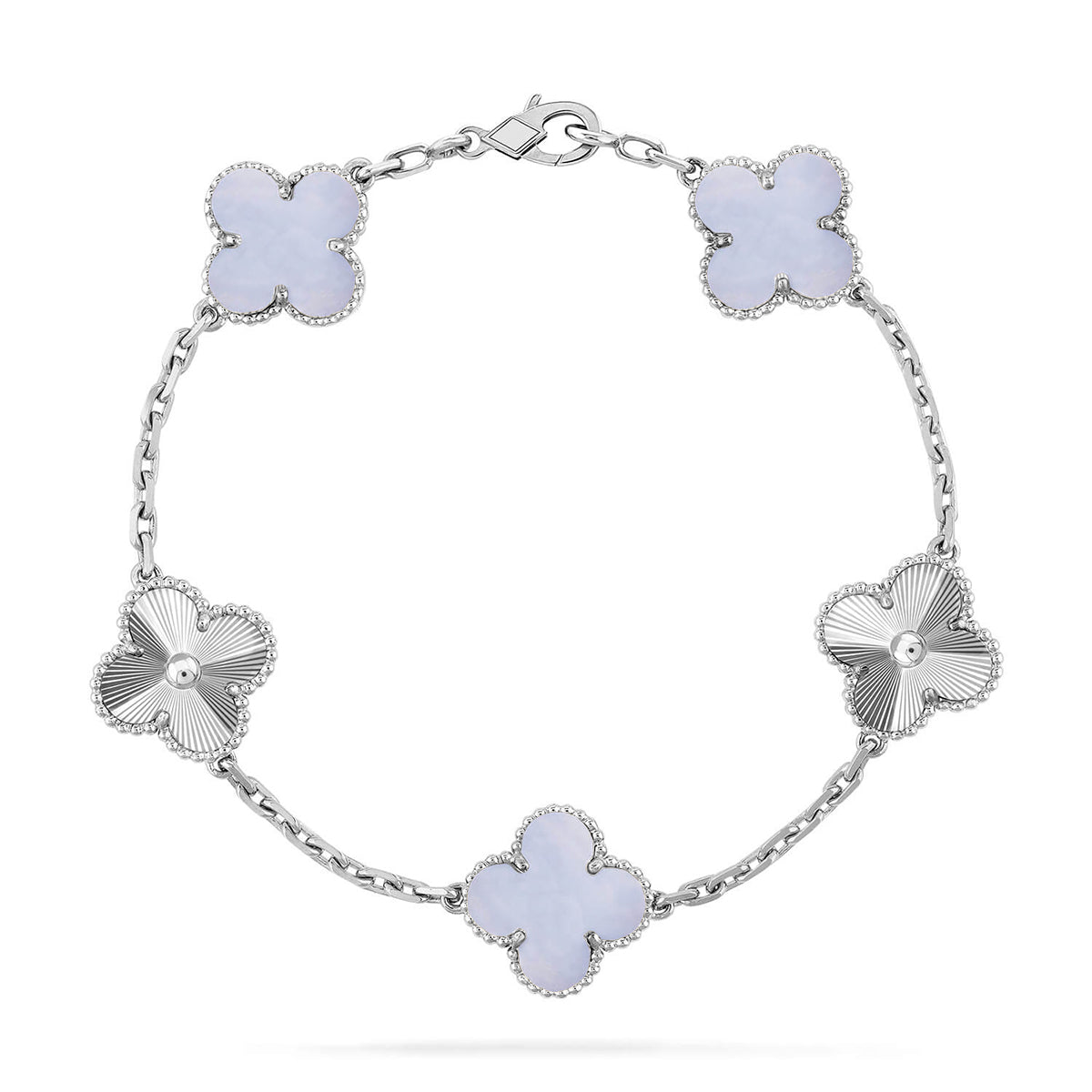 [Stars Jewelry] CLOVER 5 MOTIF PURPLE CHALCEDONY BRACELET COLLECTION