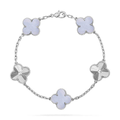 [Stars Jewelry] CLOVER 5 MOTIF PURPLE CHALCEDONY BRACELET COLLECTION