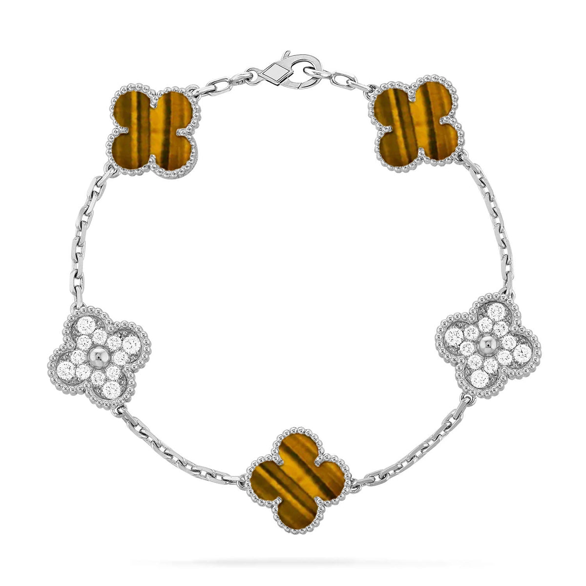 [Stars Jewelry] CLOVER 5 MOTIFS TIGER EYE BRACELET COLLECTION