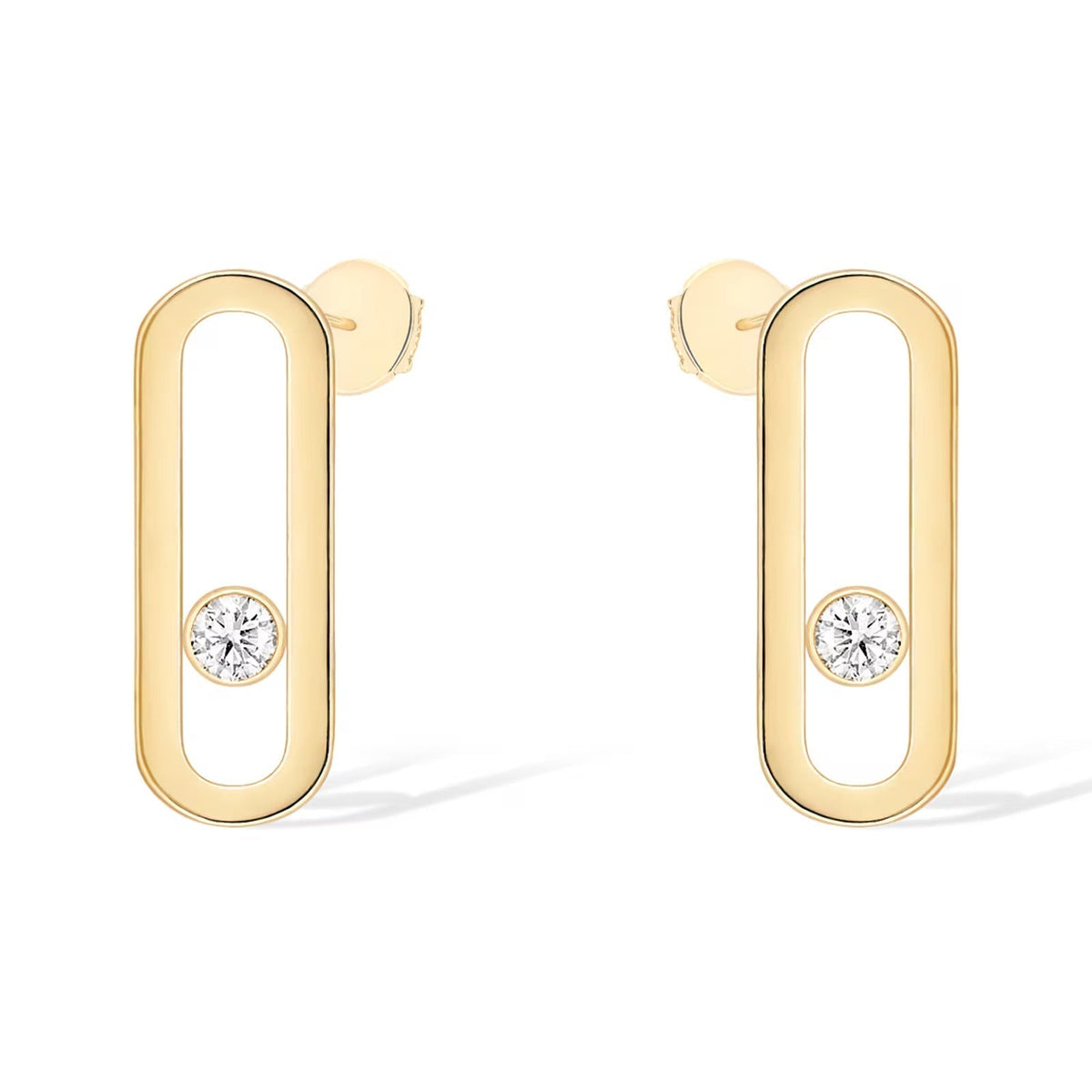 [Stars Jewelry]MOVE UNO SMALL 1 DIAMOND EARRINGS