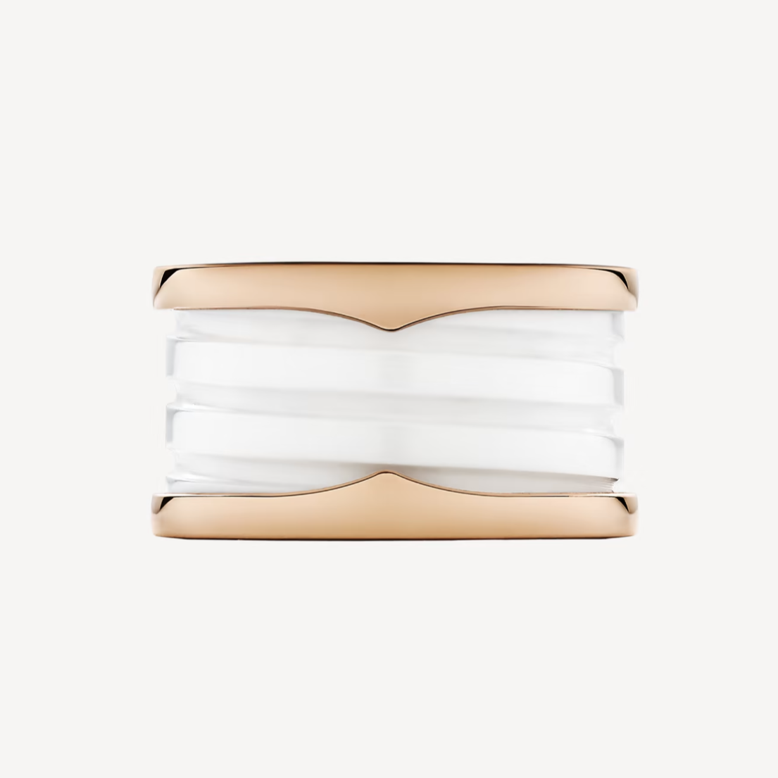 [Stars Jewelry]ZERO 1 FOUR-BAND LOOPS AND WHITE CERAMIC SPIRAL PINK GOLD RING