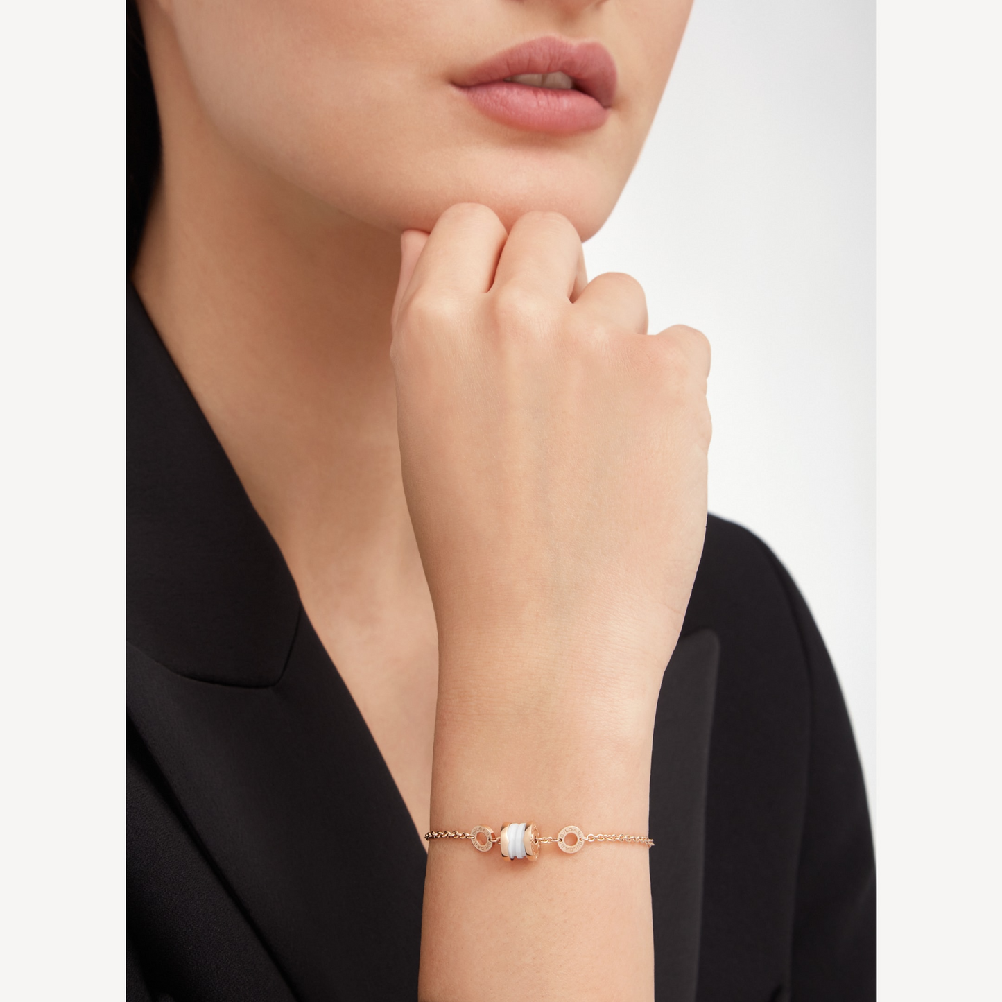 [Stars Jewelry]ZERO 1 SOFT PINK GOLD AND WHITE CERAMIC BRACELET