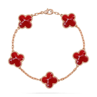 [Stars Jewelry]CLOVER 5 MOTIF RED PATTERN BRACELET COLLECTION