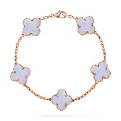 [Stars Jewelry] CLOVER 5 MOTIF PURPLE CHALCEDONY BRACELET COLLECTION