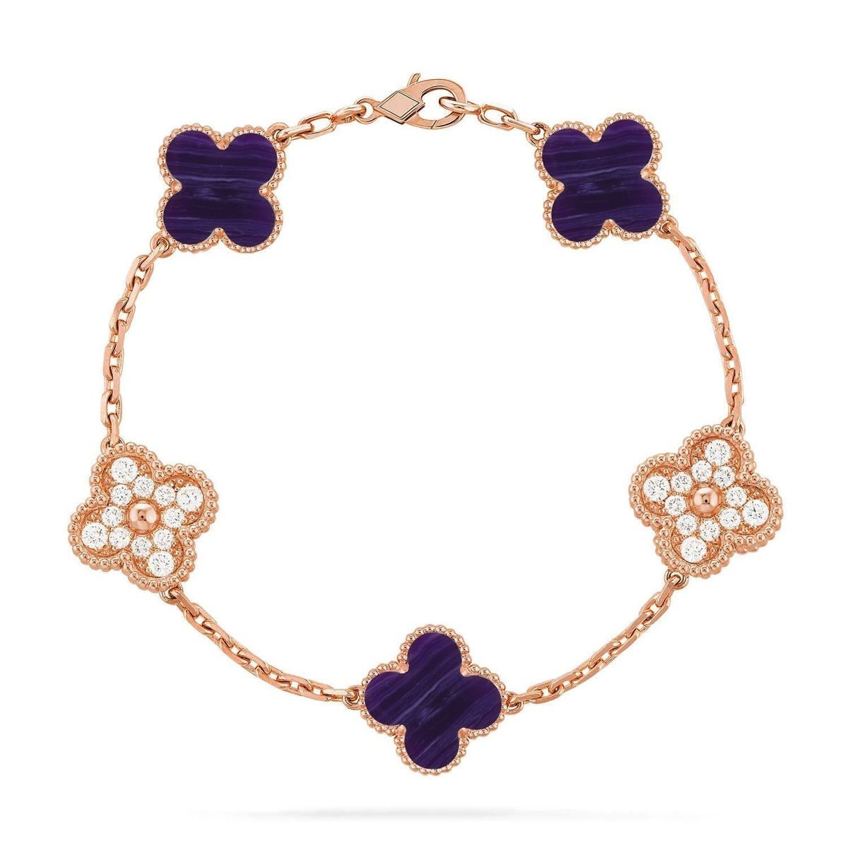 [Stars Jewelry]CLOVER 5 MOTIF PURPLE STRIPES BRACELET COLLECTION