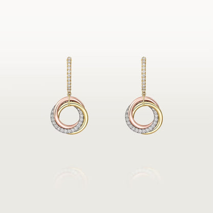 [Stars Jewelry]TRINITY HALF DIAMOND  EARRINGS