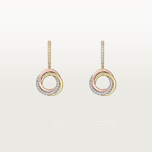 [Stars Jewelry]TRINITY HALF DIAMOND  EARRINGS