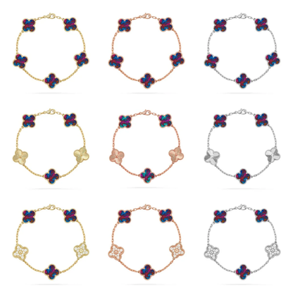 [Stars Jewelry]CLOVER 5 MOTIF COLOR GEMSTONES BRACELET COLLECTION