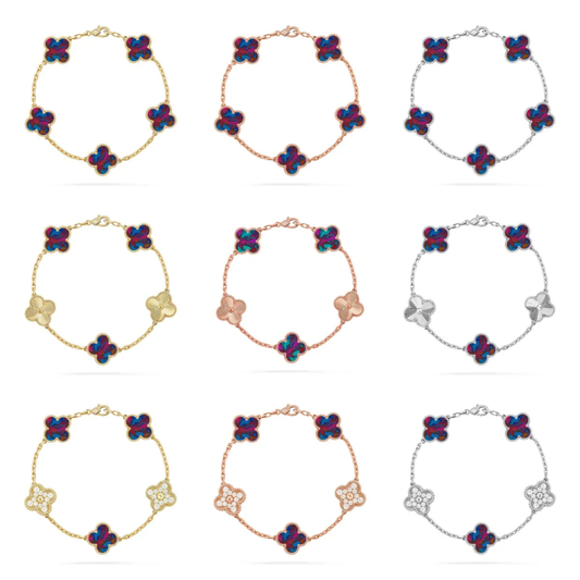 [Stars Jewelry]CLOVER 5 MOTIF COLOR GEMSTONES BRACELET COLLECTION